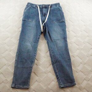 Judy Blue Jogger Jeans Womens 14W High Rise Blue Denim Drawstring